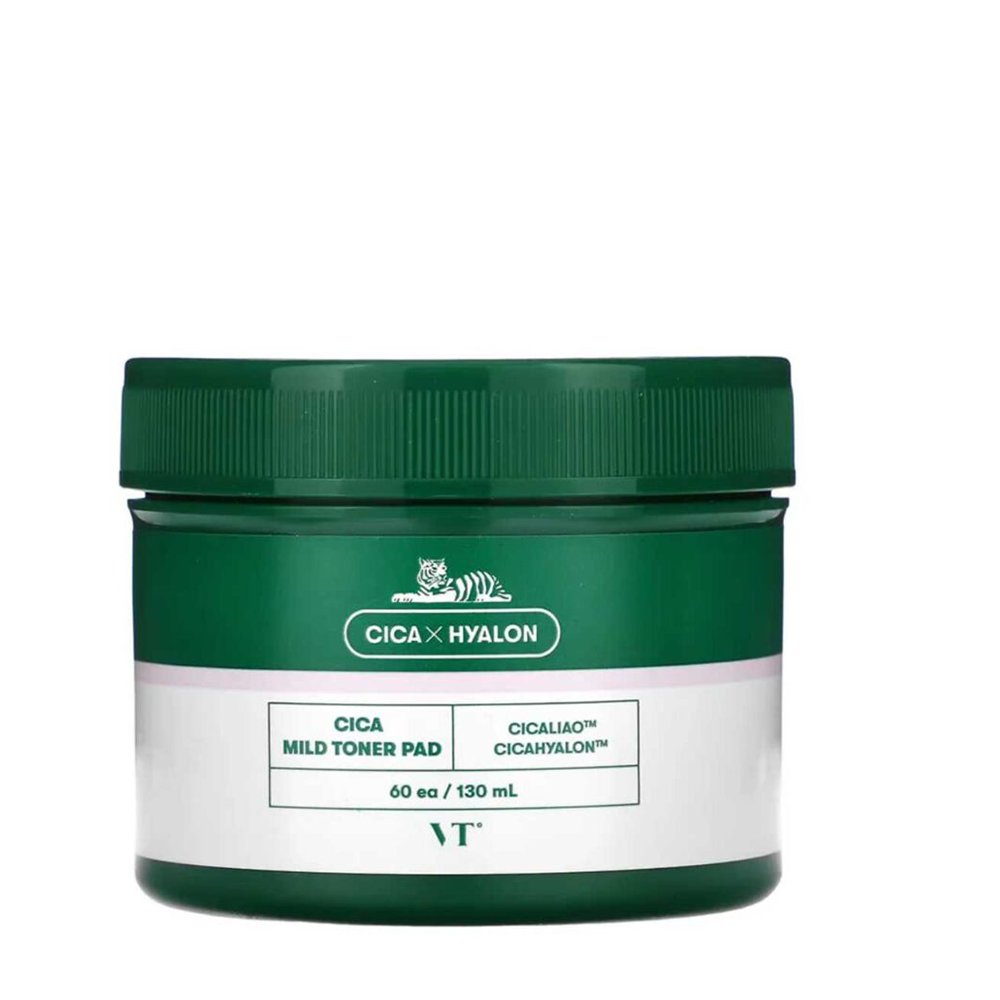 VT Cosmetics - VT Cica Mild Toner Pad, 60 pads - Plureals