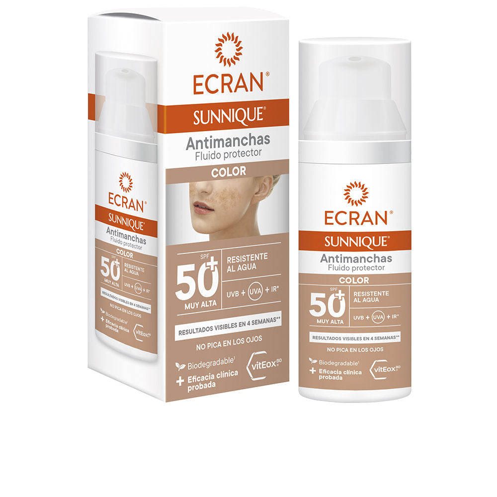 ECRAN SUNNIQUE anti-stain facial color SPF50+ 50 ml - Plureals