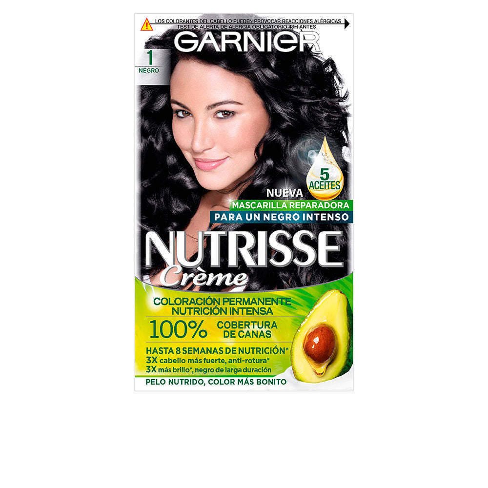 NUTRISSE CREME permanent color 100% coverage #1-black 3 u - Unisex