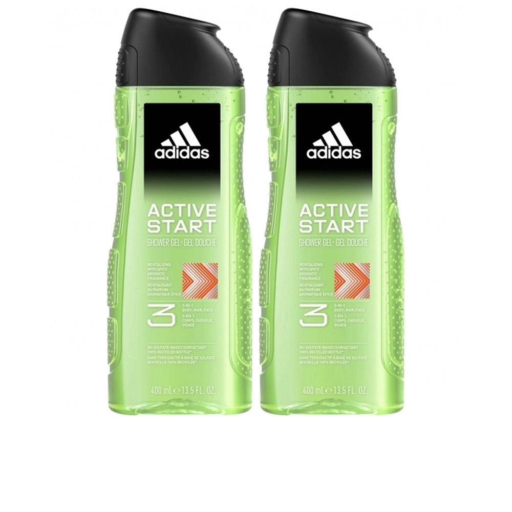ADIDAS ACTIVE START SHOWER GEL LOT 2 x 400 ml