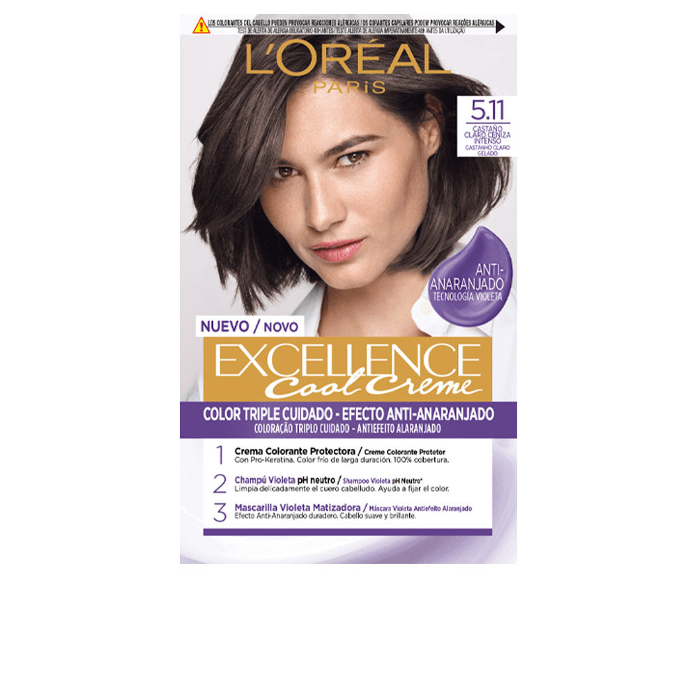 EXCELLENCE COOL dye #5.11-light intense ash brown 192 ml - Plureals