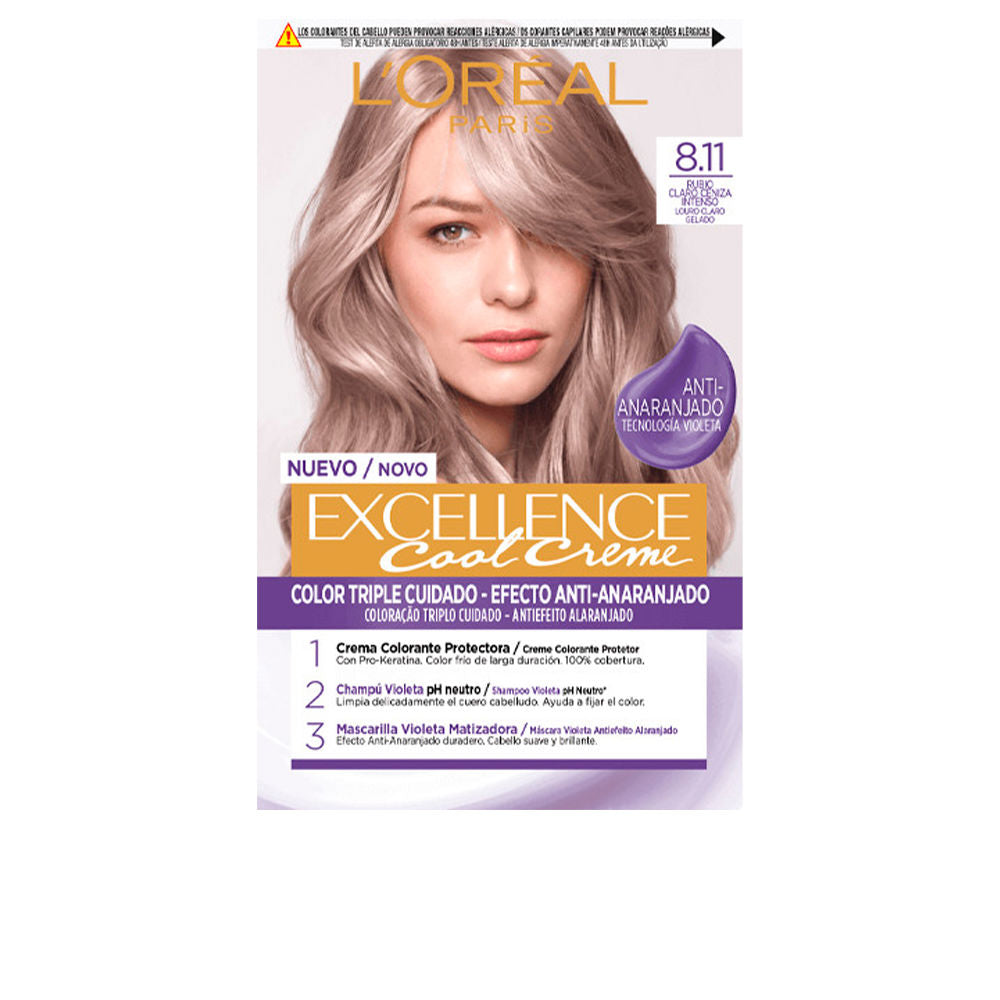 EXCELLENCE COOL dye #8.11-light ash blonde 192 ml - Plureals