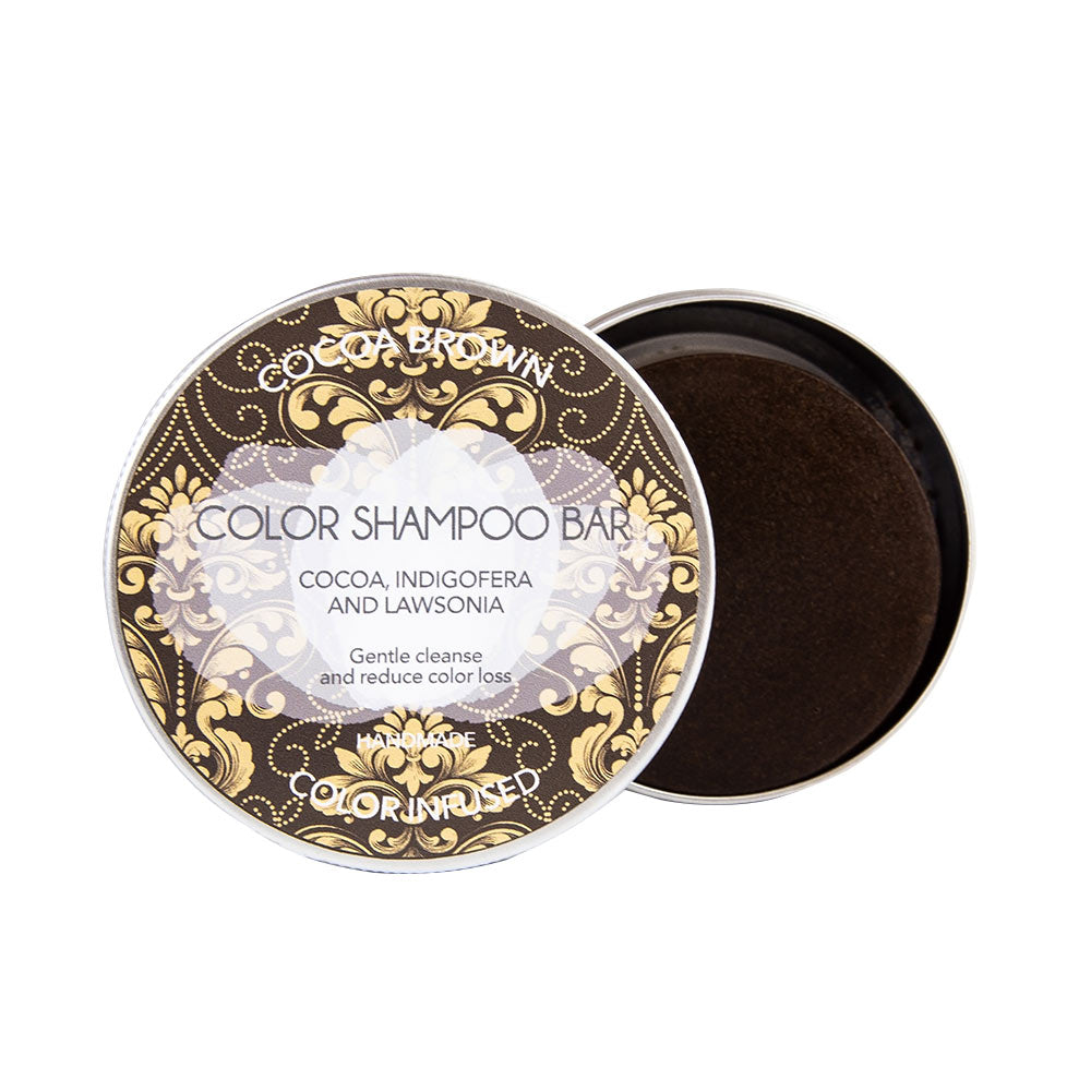 Shampooing solide ravivant pour cheveux bruns