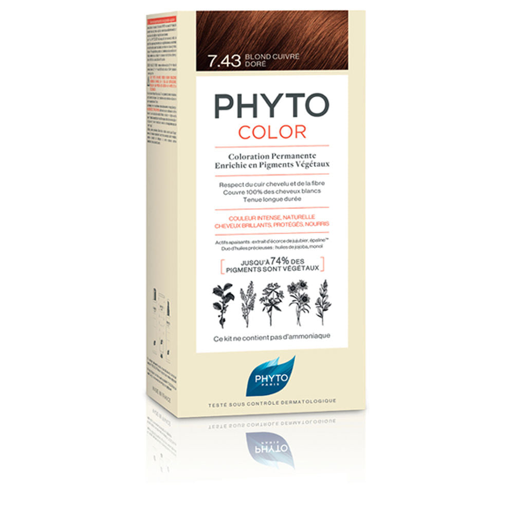 PHYTOCOLOR #7.43-rubio dorado cobrizo 4 u - Plureals