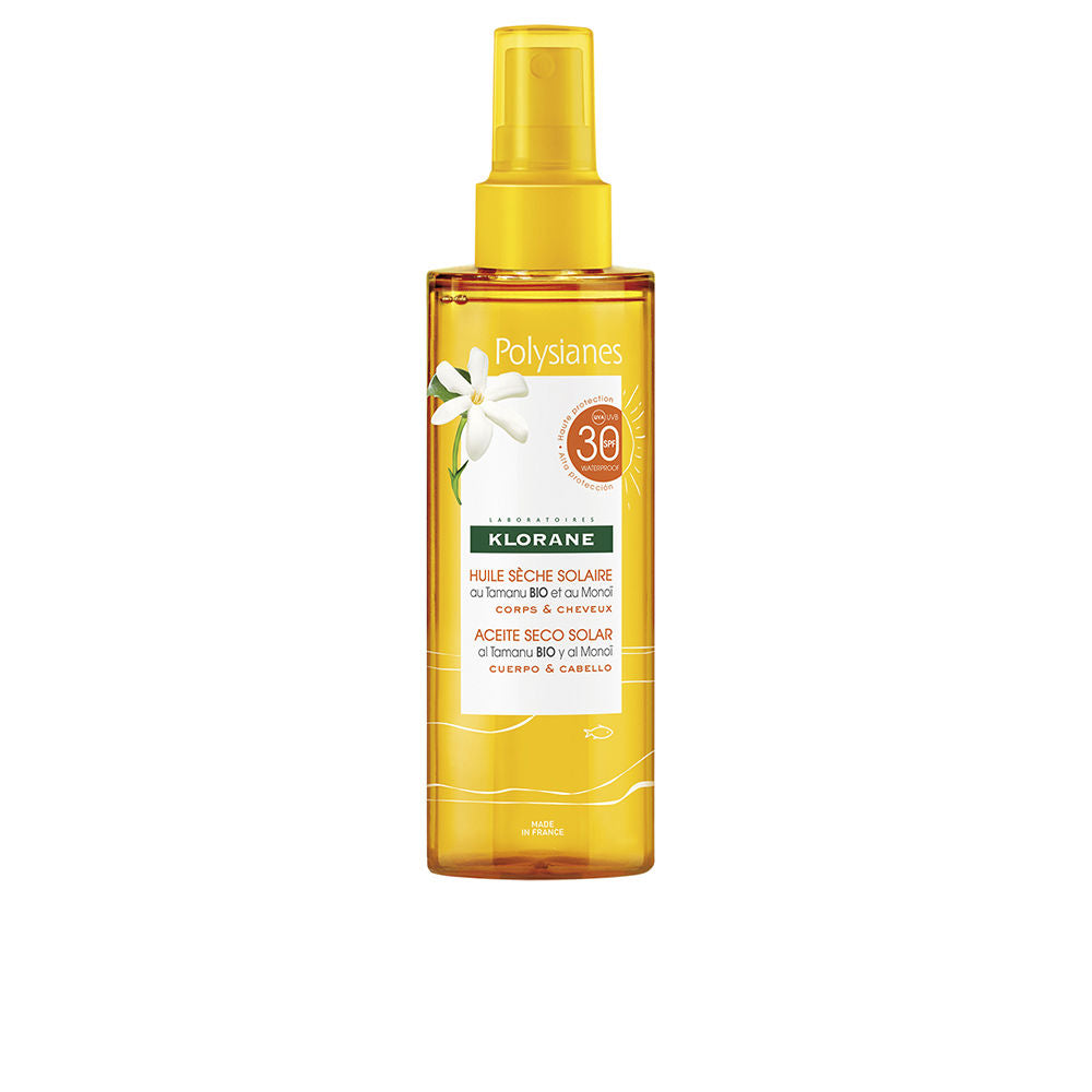 Huile sèche solaire au monoï et tamanu bio (cheveux et corps)