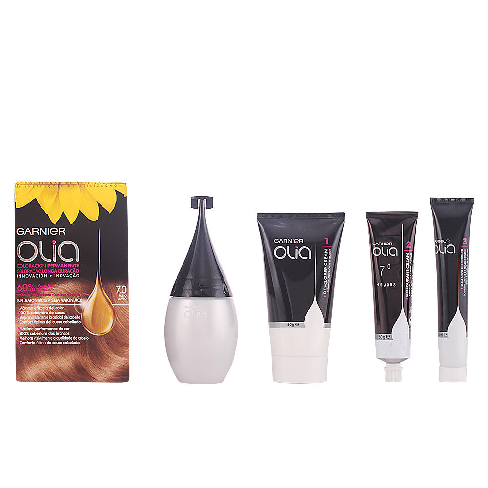 OLIA coloración permanente sin amoniaco #7.0-rubio 1 u - Plureals