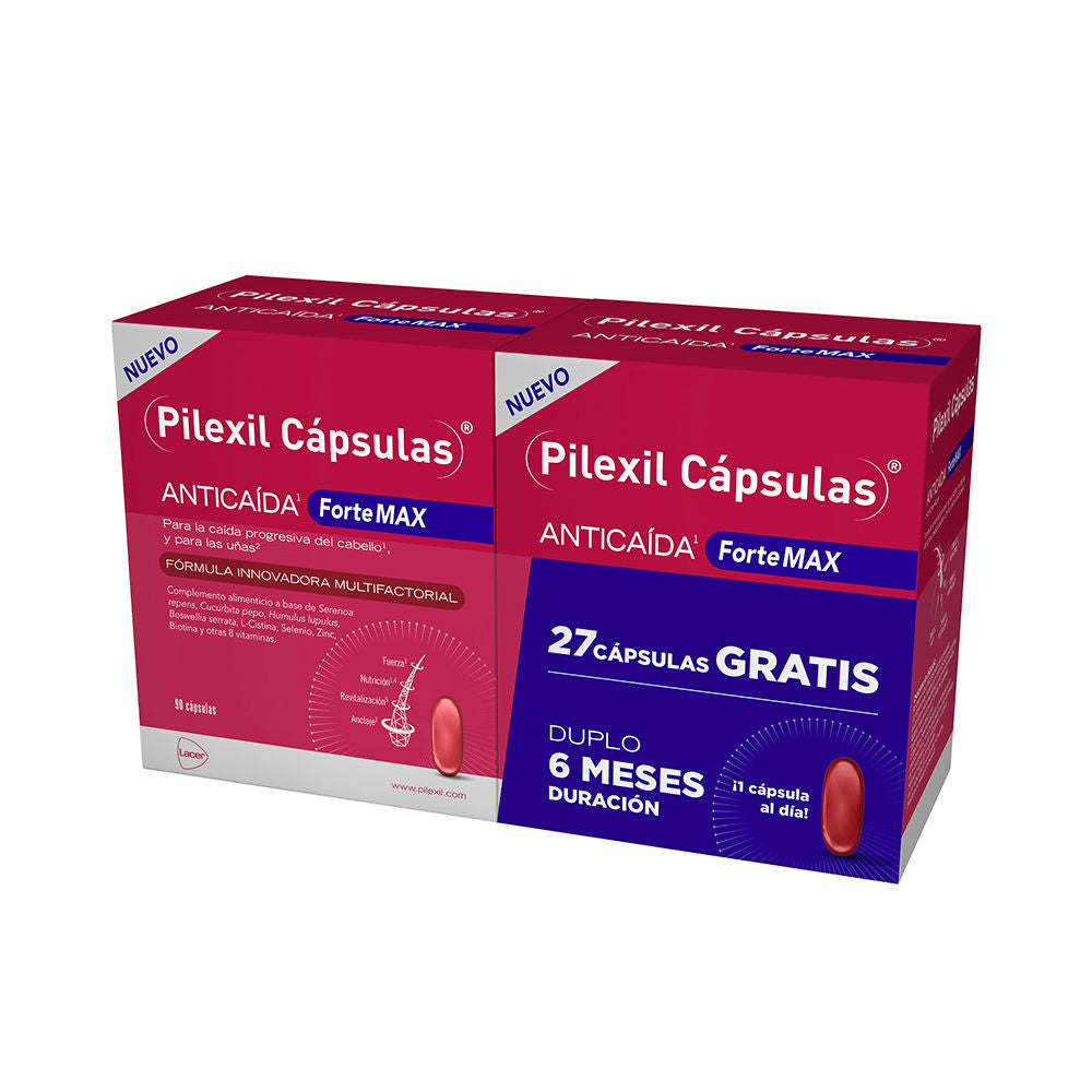 PILEXIL FORTE MAX anti-hair loss capsules pack 2 x 90 units - Plureals