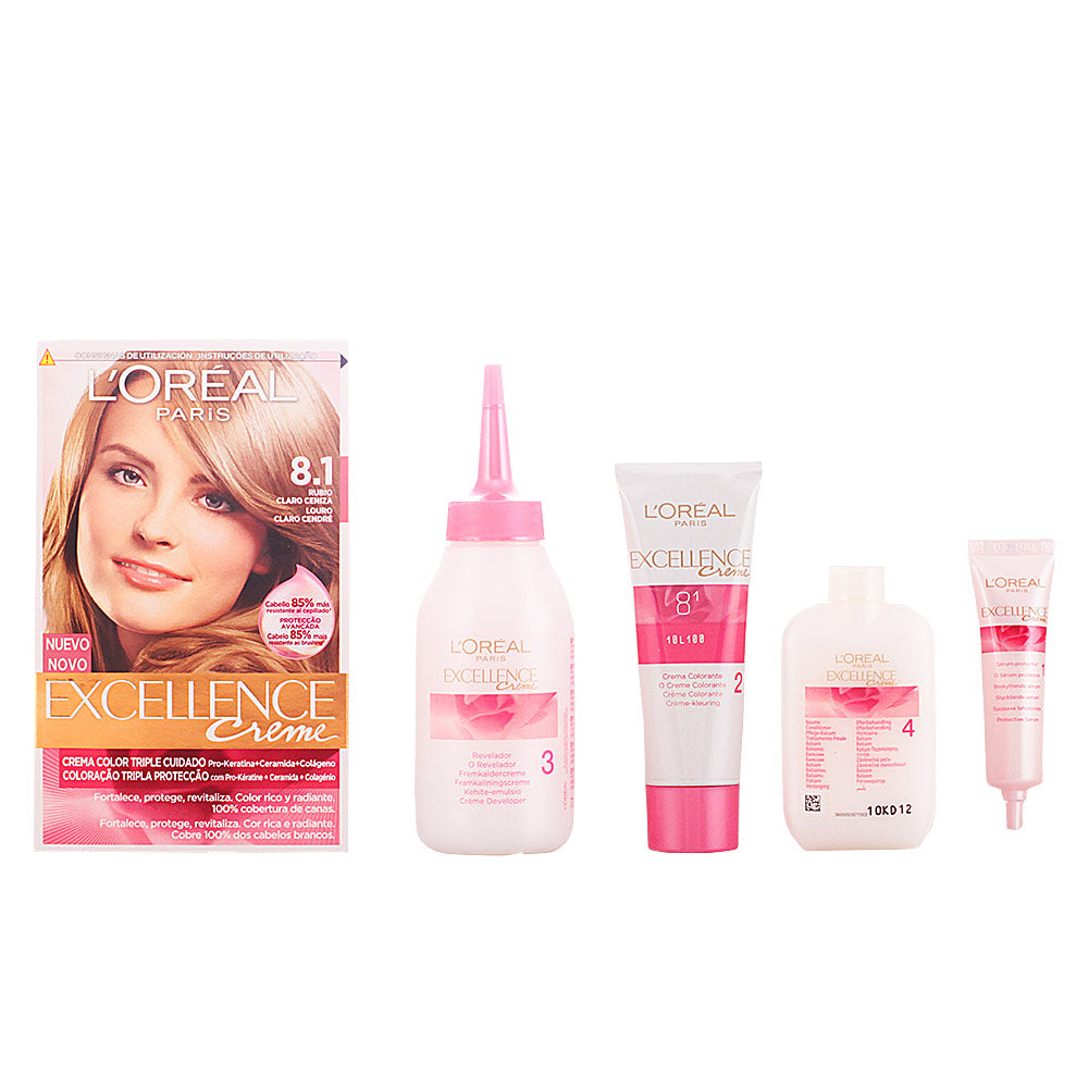 EXCELLENCE Creme dye #8.1-light ash blonde 192 ml - Plureals