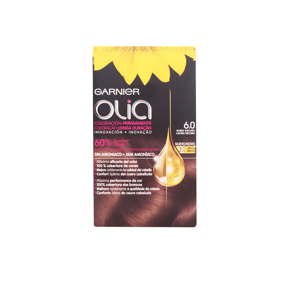 OLIA coloración permanente sin amoniaco #6.0-rubio oscuro 1 u - Plureals