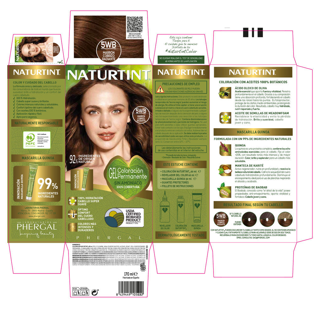 NATURTINT ammonia-free dye #5Wb-Radiant Copper Brown 170 ml - Plureals