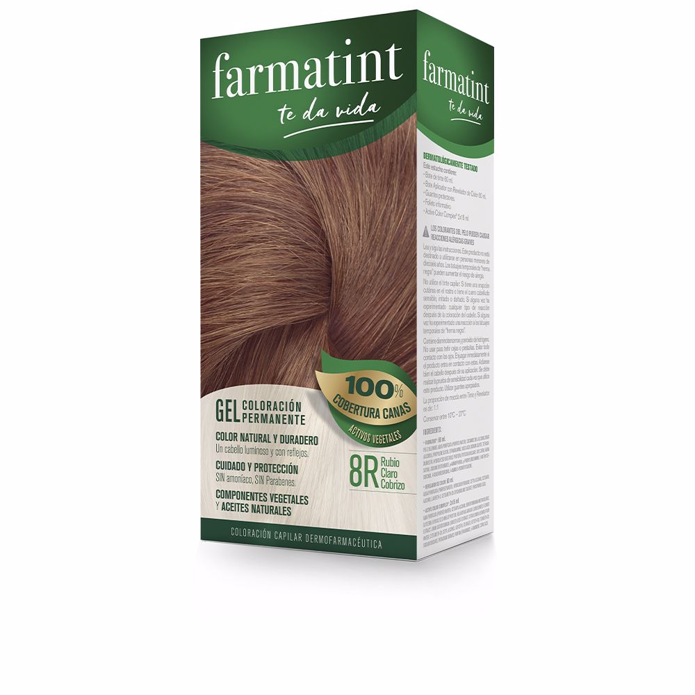 FARMATINT GEL permanent color #8r-light copper blonde 5 units - Unisex