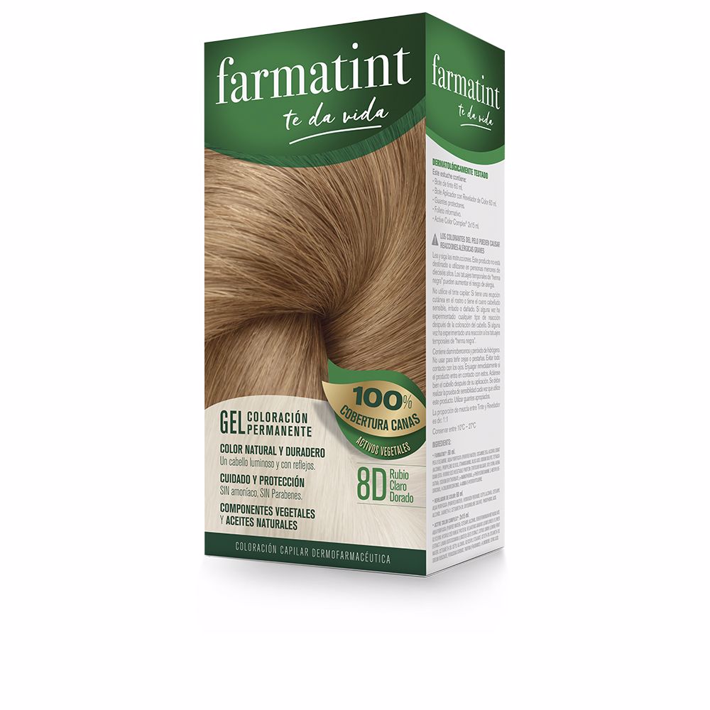 FARMATINT GEL permanent color #8d-light golden blonde 5 units - Unisex