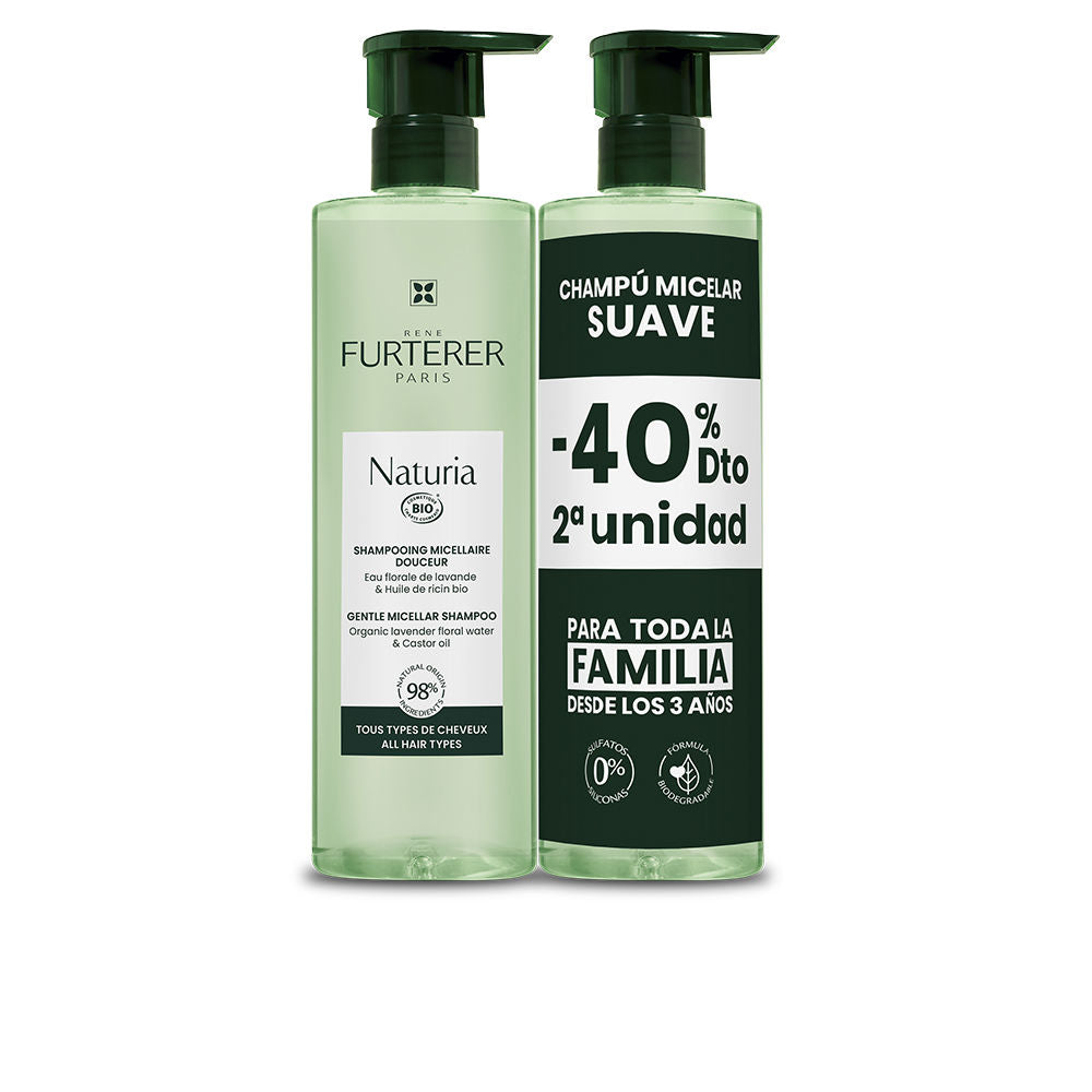 NATURIA ultra-gentle micellar shampoo without sulfates pack 2 x 400 ml - Unisex