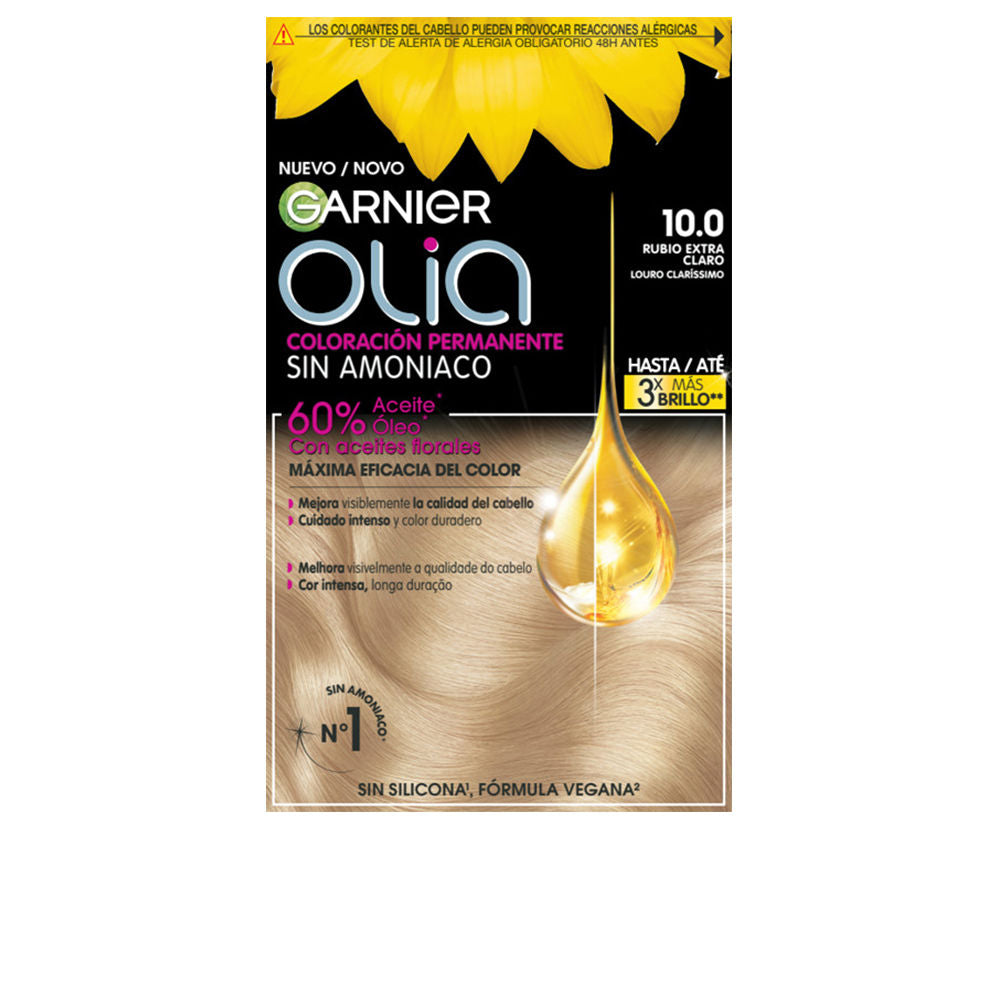 OLIA coloración permanente sin amoniaco #10.0-rubio extra claro 1 u - Plureals