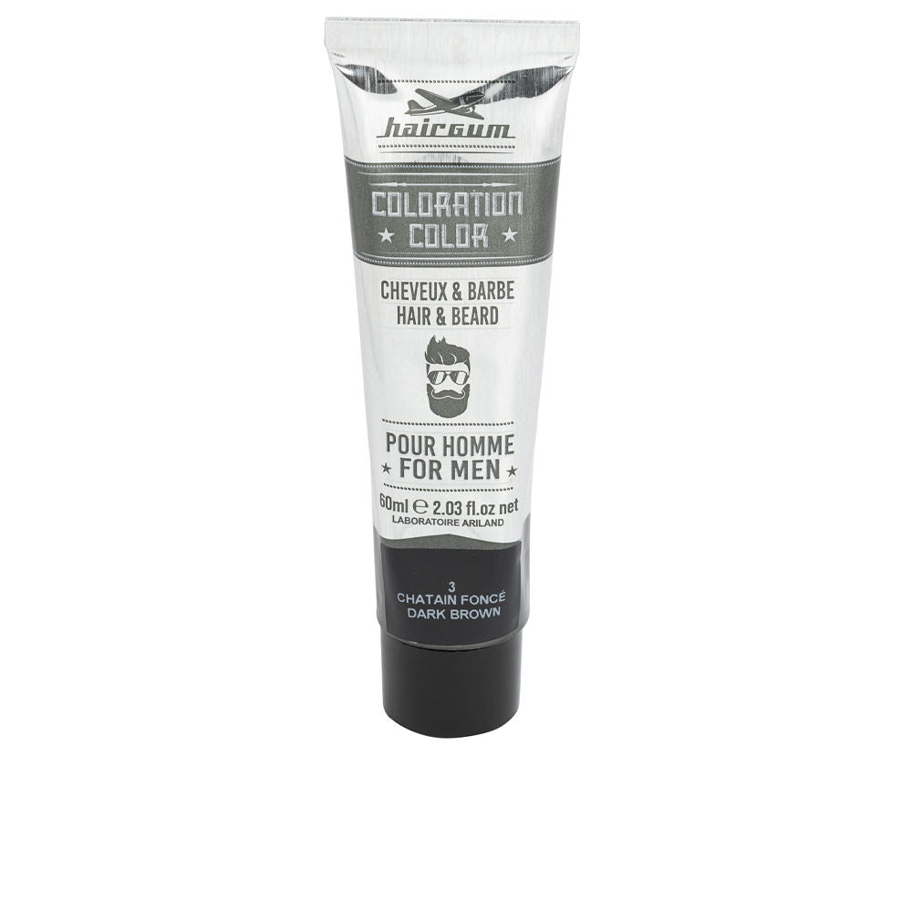 COLORATION beard and hair dye #3-Dark Brown 60 gr - Plureals