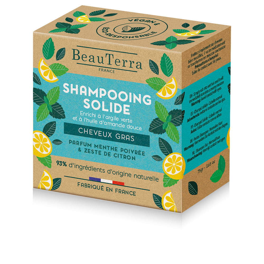 SOLIDE mint and lemon peel shampoo 75 gr - Plureals