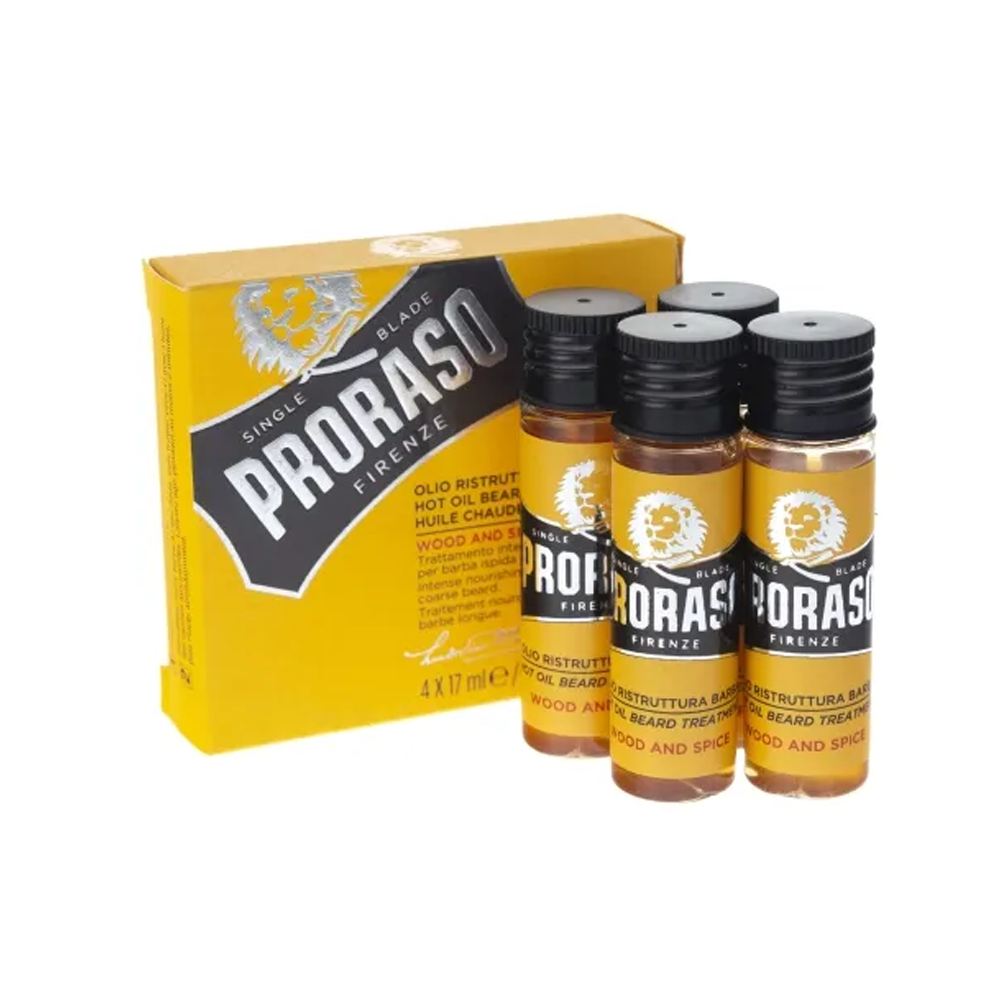 WOOD AND SPICE Soin à l'huile chaude pour barbe 4 x 17 ml