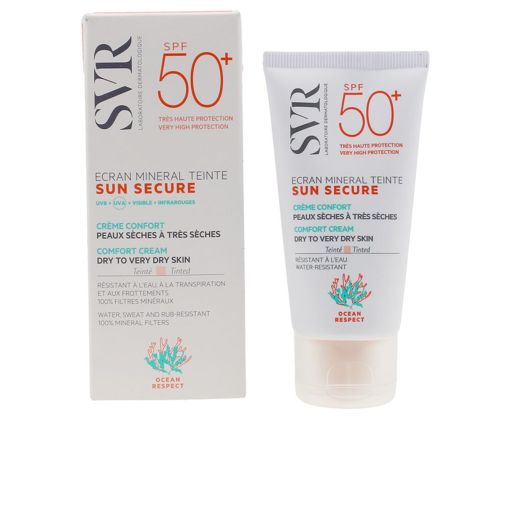 SUN SECURE ecran mineral teinte peaux sèches SPF50+ 60 gr - Plureals