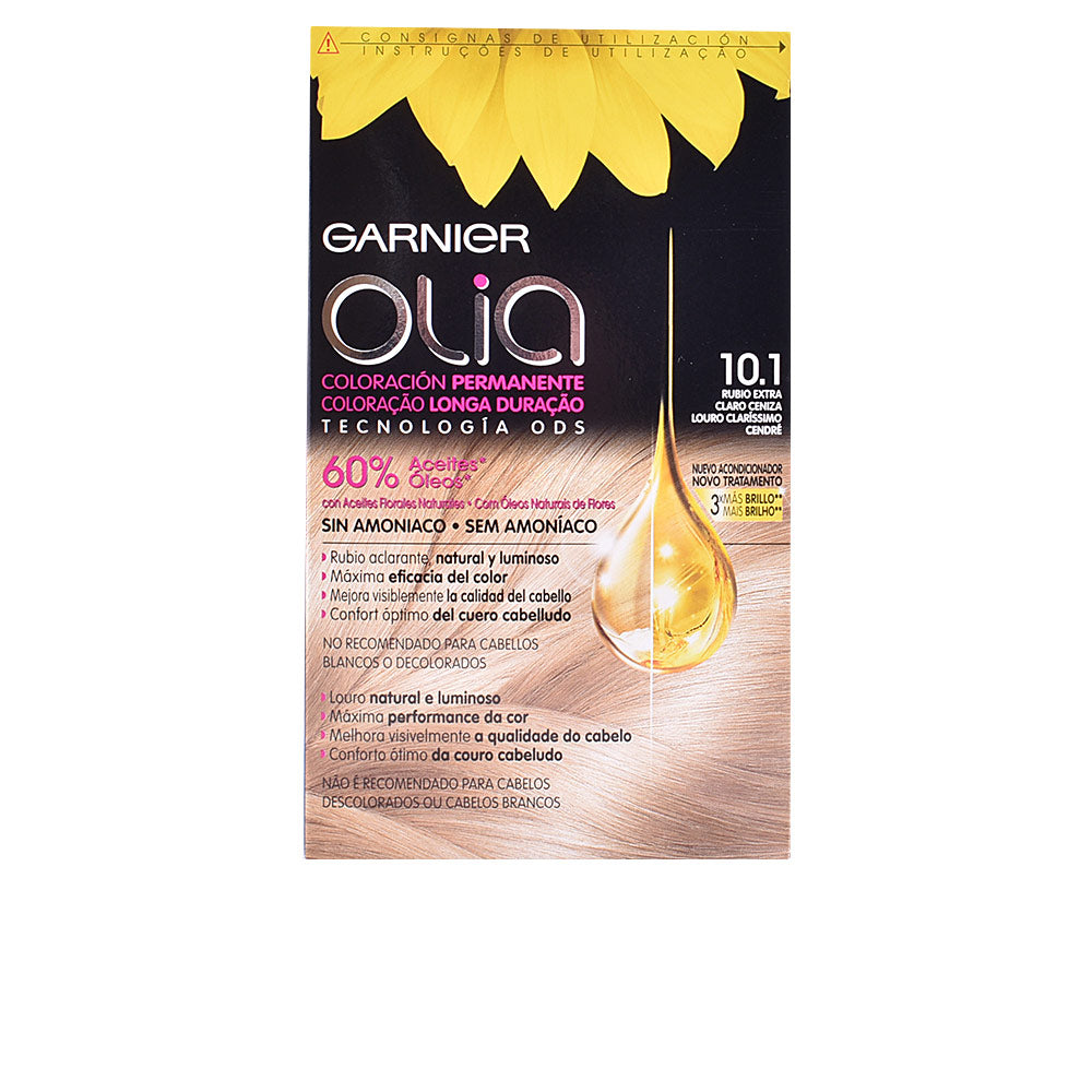 OLIA coloración permanente sin amoniaco #10.1-rubio extra claro ceniza 1 u - Plureals